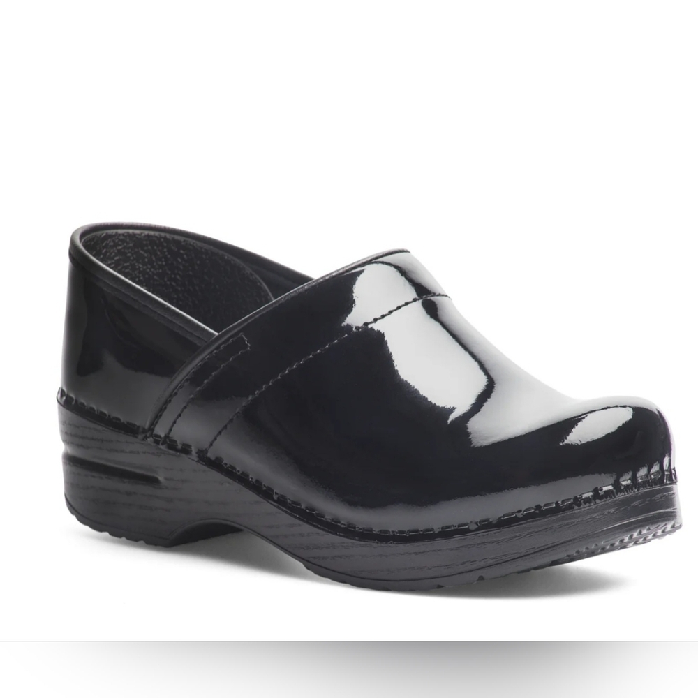Dansko Black Patent Leather Pro Professional Danse Shoes Nursing Clogs Size 40